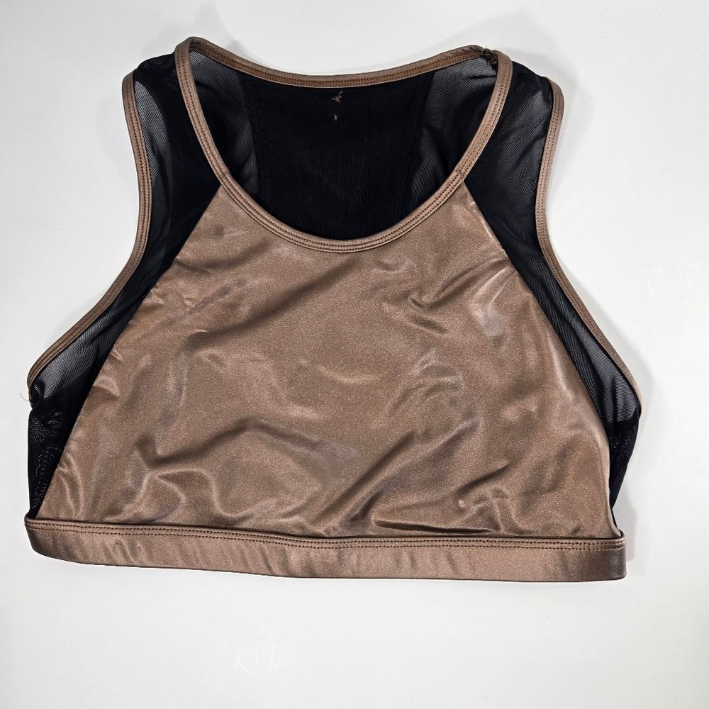 Fabletics‎ brown mesh side sports bra